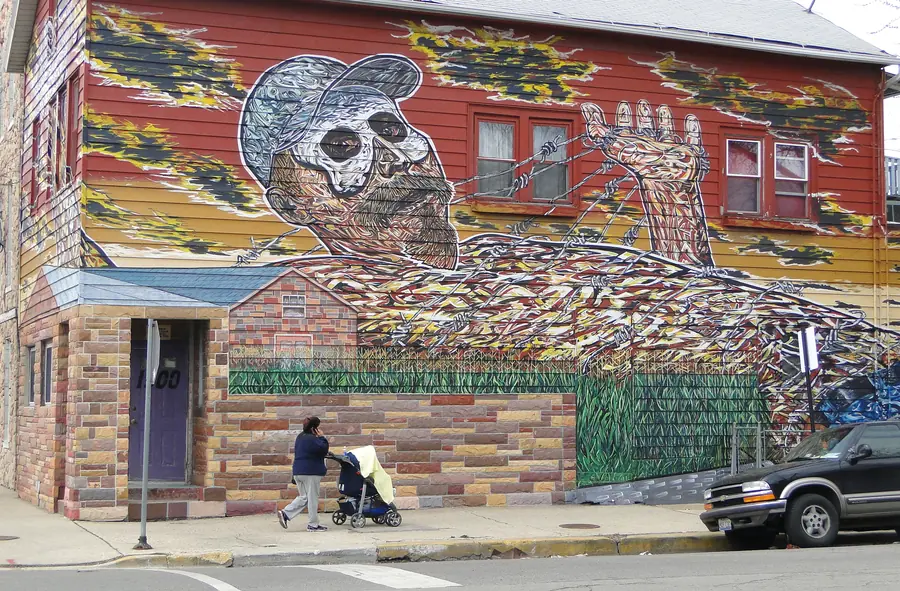 A street of shops in Pilsen, Chicago