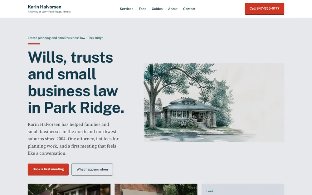 Halvorsen Law: Home page on a desktop