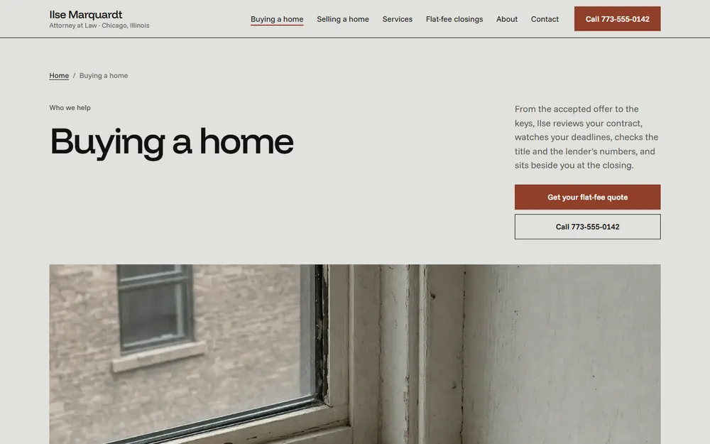 Ilse Marquardt, Attorney at Law: Buying a home page on a desktop